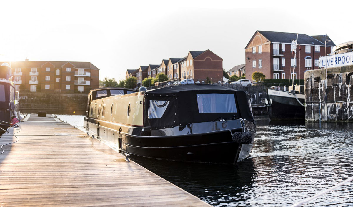canal boat on water