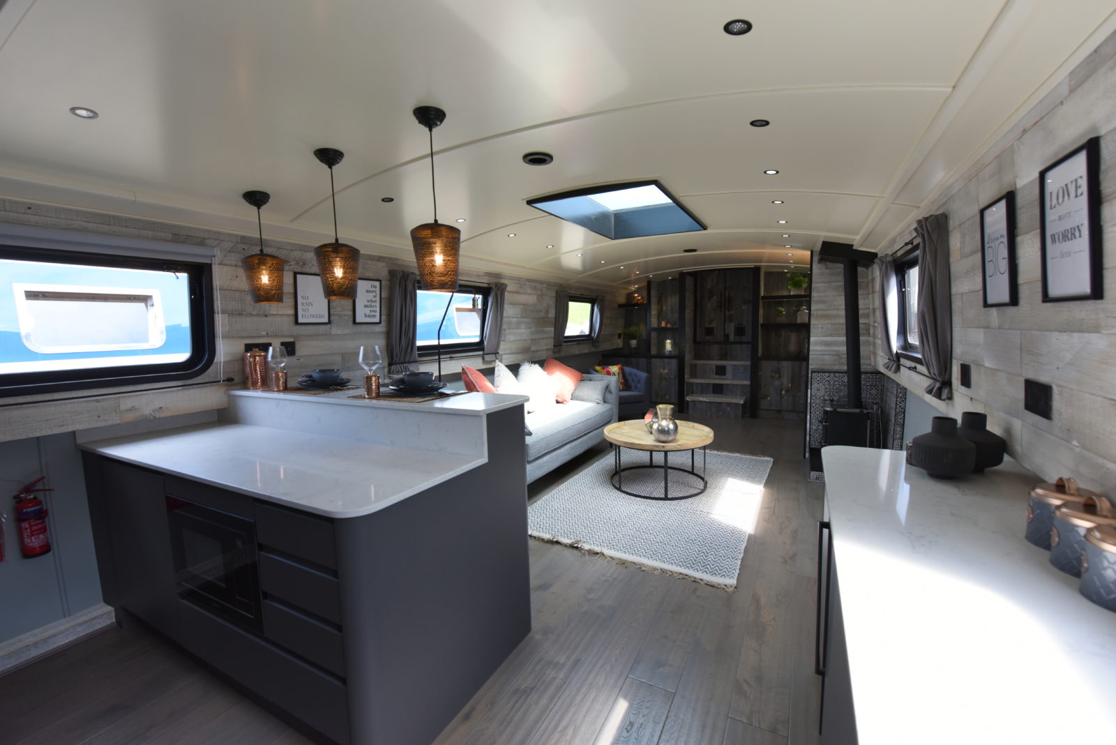 luxury canal boat interior