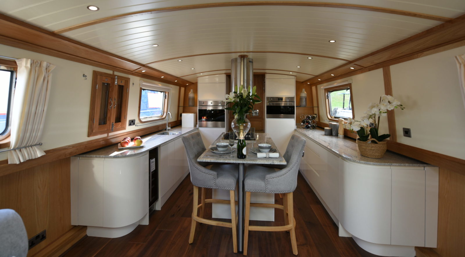 luxury canal boat interior