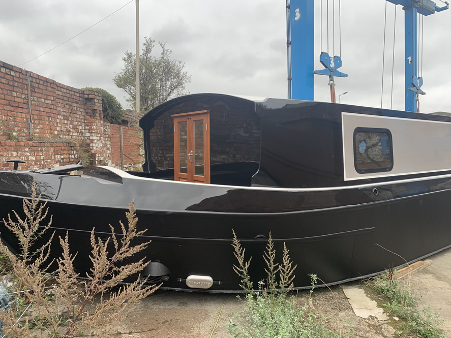 black narrowboat